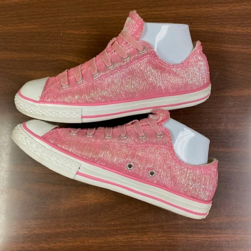 Converse All Star Chuck Taylor Low Top Shimmer Sneakers, size J‎ 5.5, W 7, EU 38